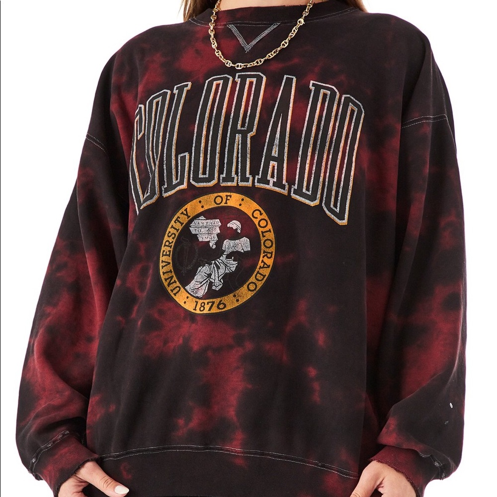 LF Tie Dye Oversized Colorado Crewneck Sweatshirt